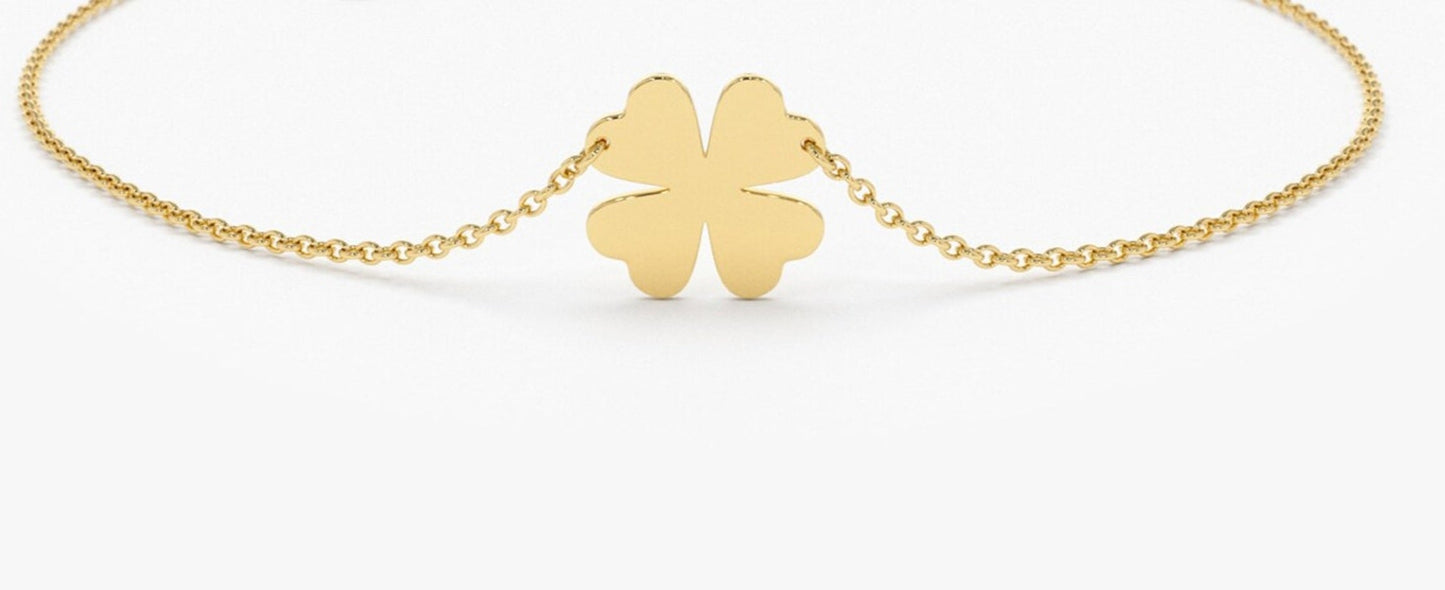 925 Sterling Silver Four-Leaf Clover Bracelet