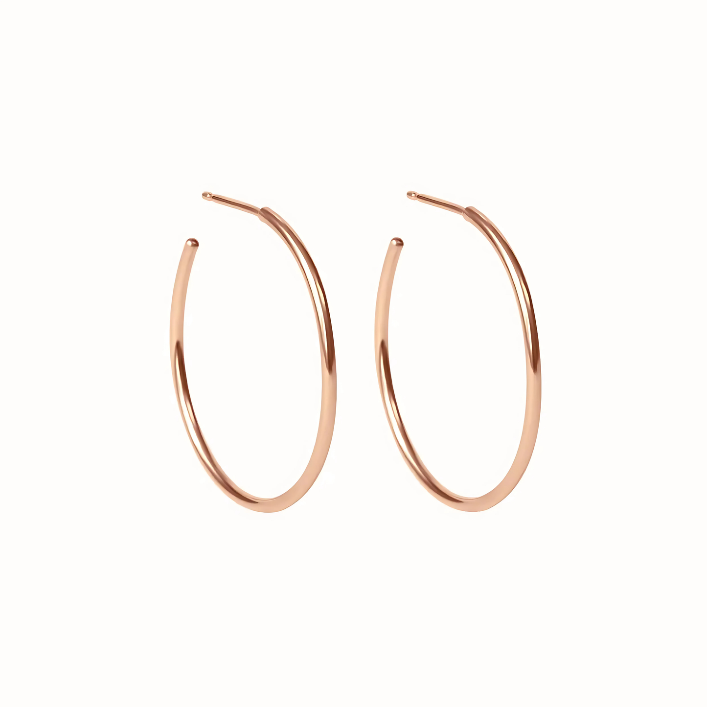 925 Sterling Silver Round Medium Hoop Double Earrings