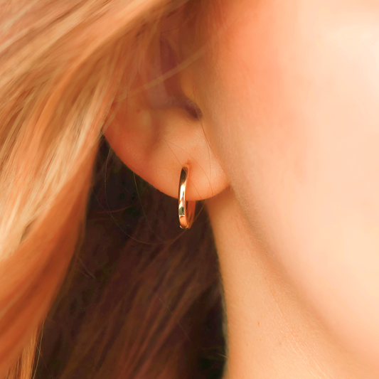 925 Sterling Silver Round Hoop Double Earrings
