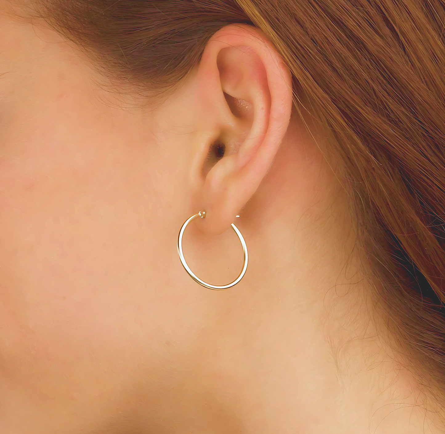 925 Sterling Silver Round Medium Hoop Double Earrings