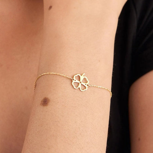 925 Sterling Silver Four-Leaf Clover Bracelet