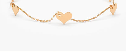 925 Sterling Silver 5-Heart Minimalist Bracelet