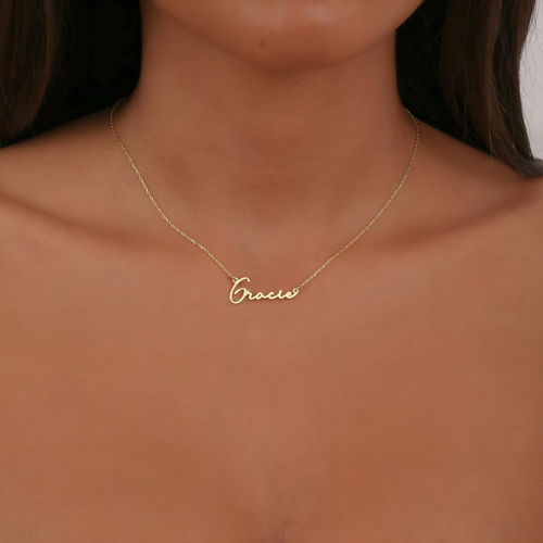 925K Sterling Silver Cursive Name Necklace