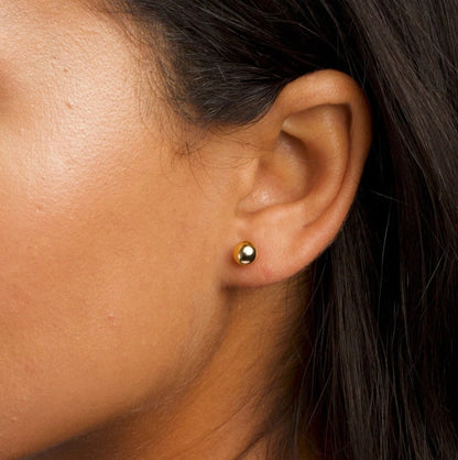 925K Sterling Silver Ball Stud Double Earrings