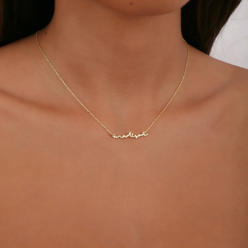 925K Sterling Silver Custom Script Name Necklace