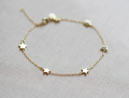 925 Sterling Silver 5-Star Elegant Bracelet