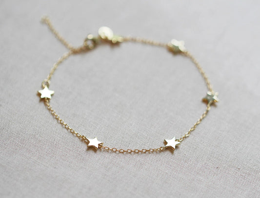 925 Sterling Silver 5-Star Elegant Bracelet