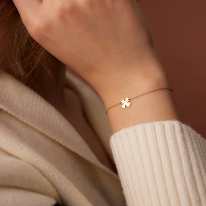 925 Sterling Silver Four-Leaf Clover Bracelet