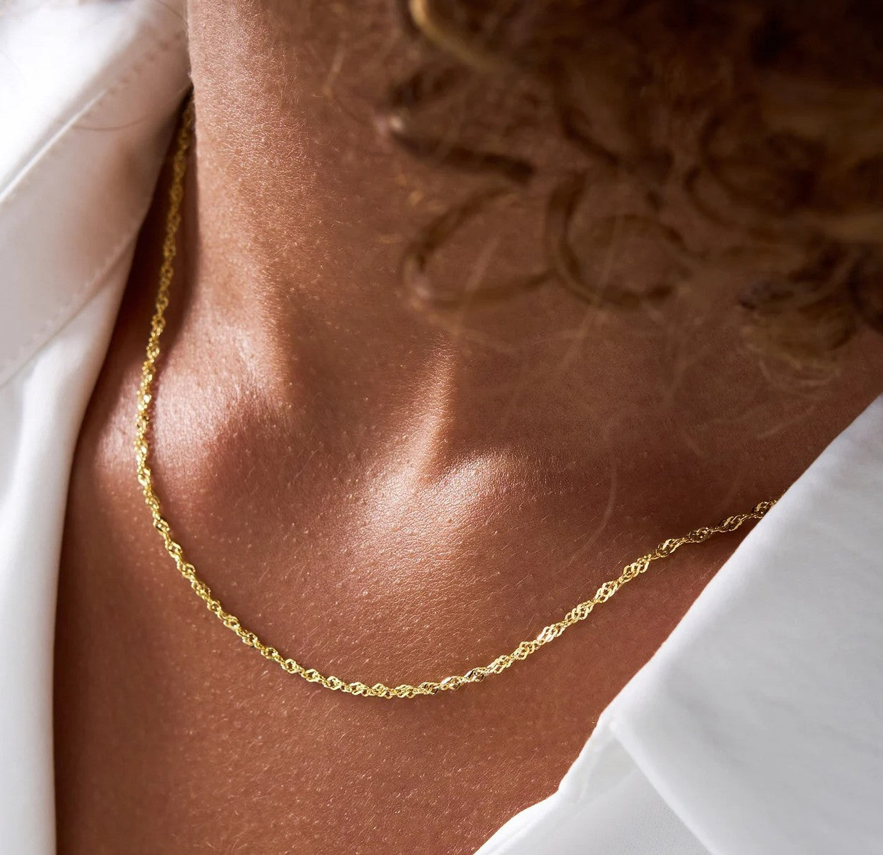 925 Sterling Silver Singapore Chain Necklace