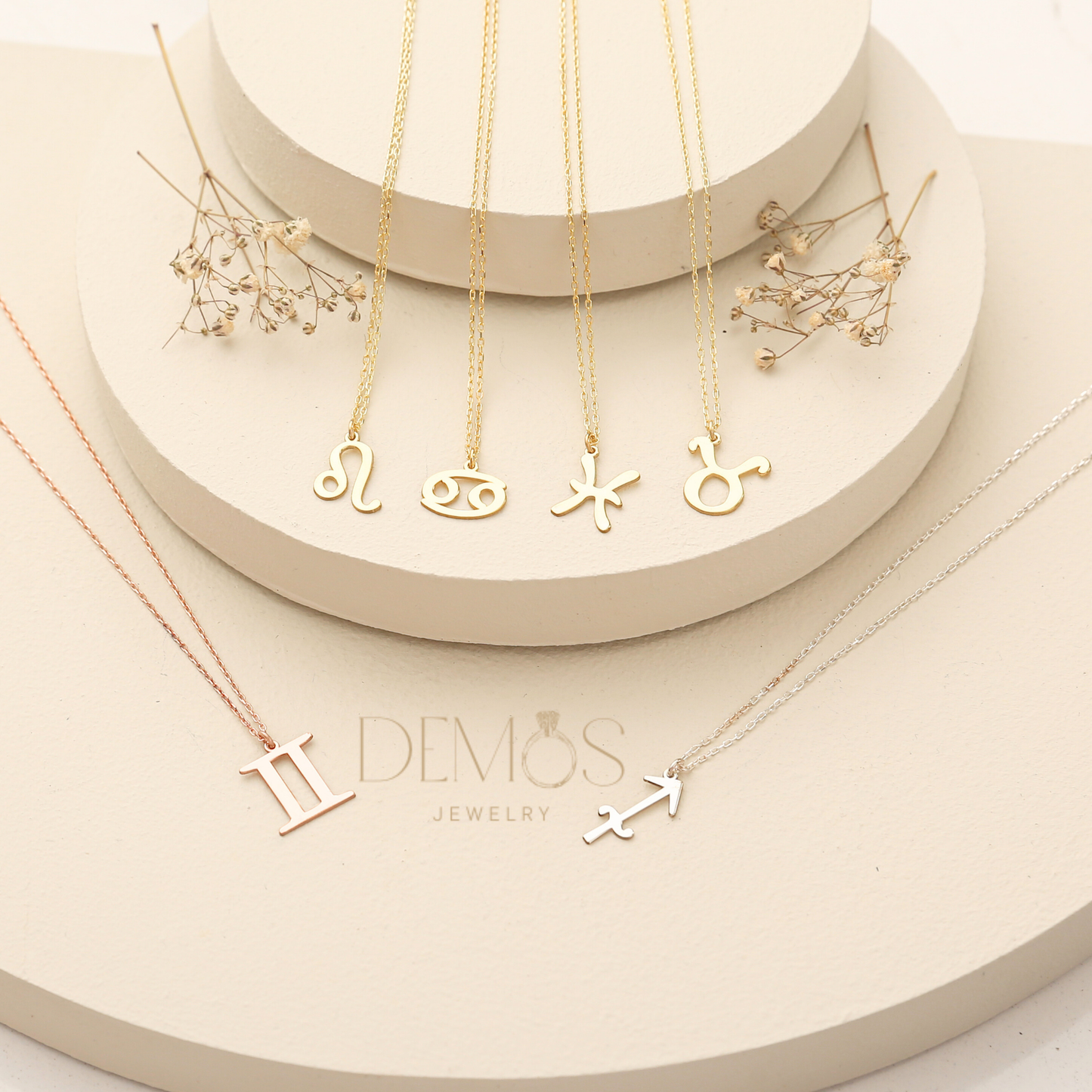 Collar con el signo del zodiaco en plata de ley 925 quilates 