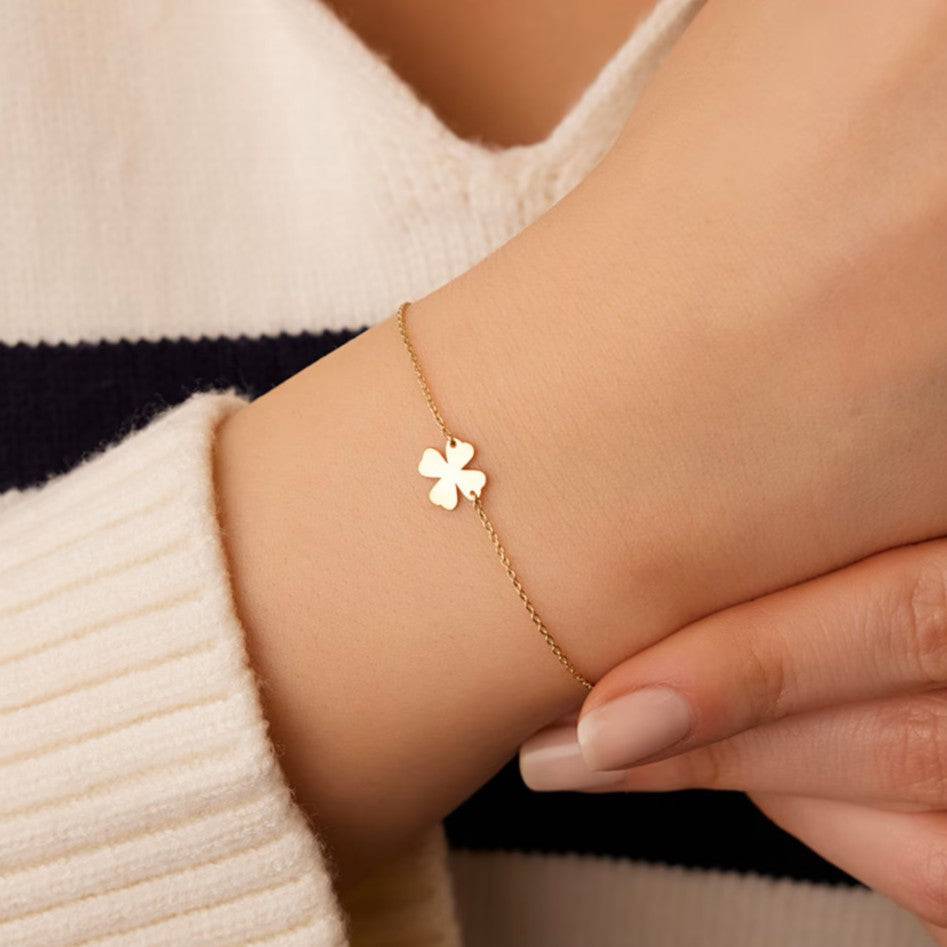 925 Sterling Silver Four-Leaf Clover Bracelet