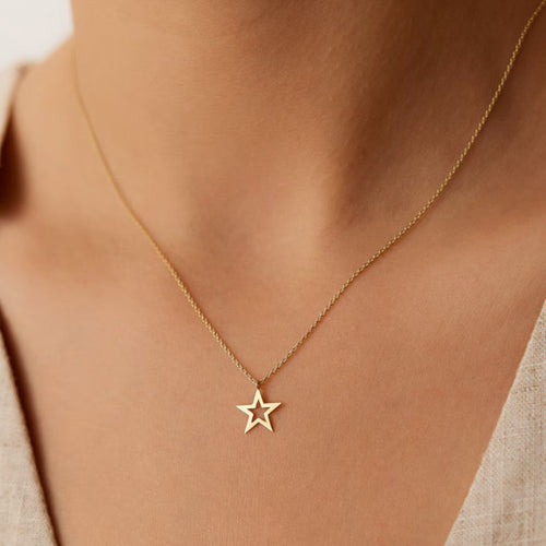 925 Sterling Silver Star Charm Necklace