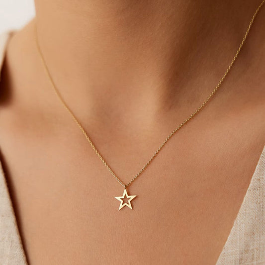 925 Sterling Silver Star Charm Necklace