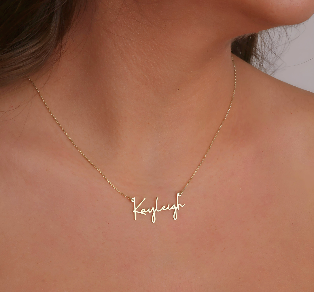 925 Sterling Silver Personalized Script Name Necklace