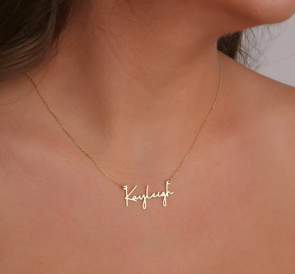 925 Sterling Silver Personalized Script Name Necklace