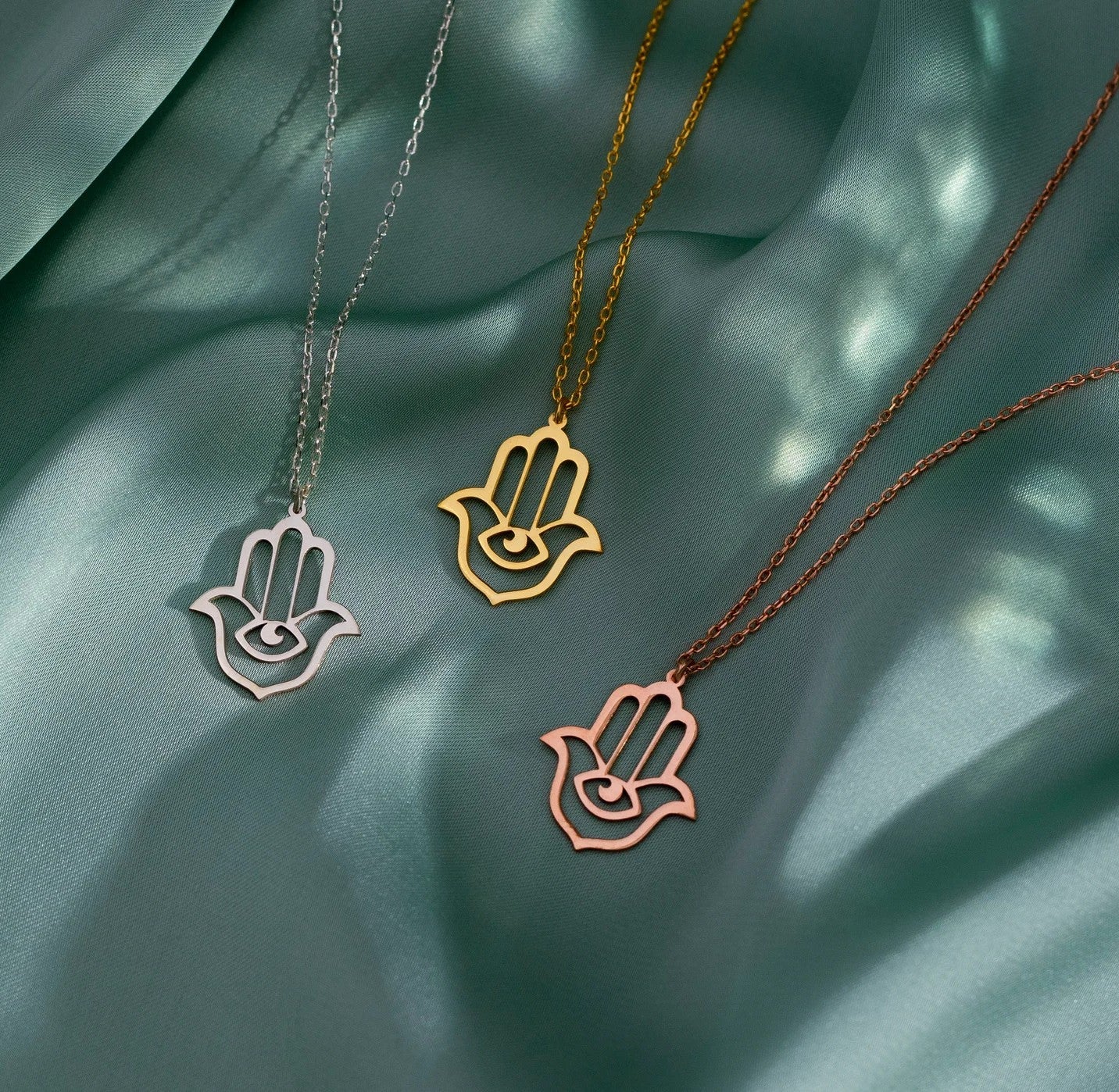 925 Sterling Silver Hamsa Symbol Necklace