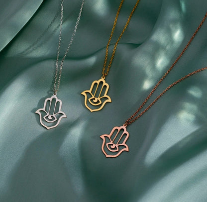 925 Sterling Silver Hamsa Symbol Necklace