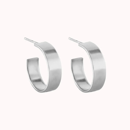 925 Sterling Silver Thick Band Ring Earrings