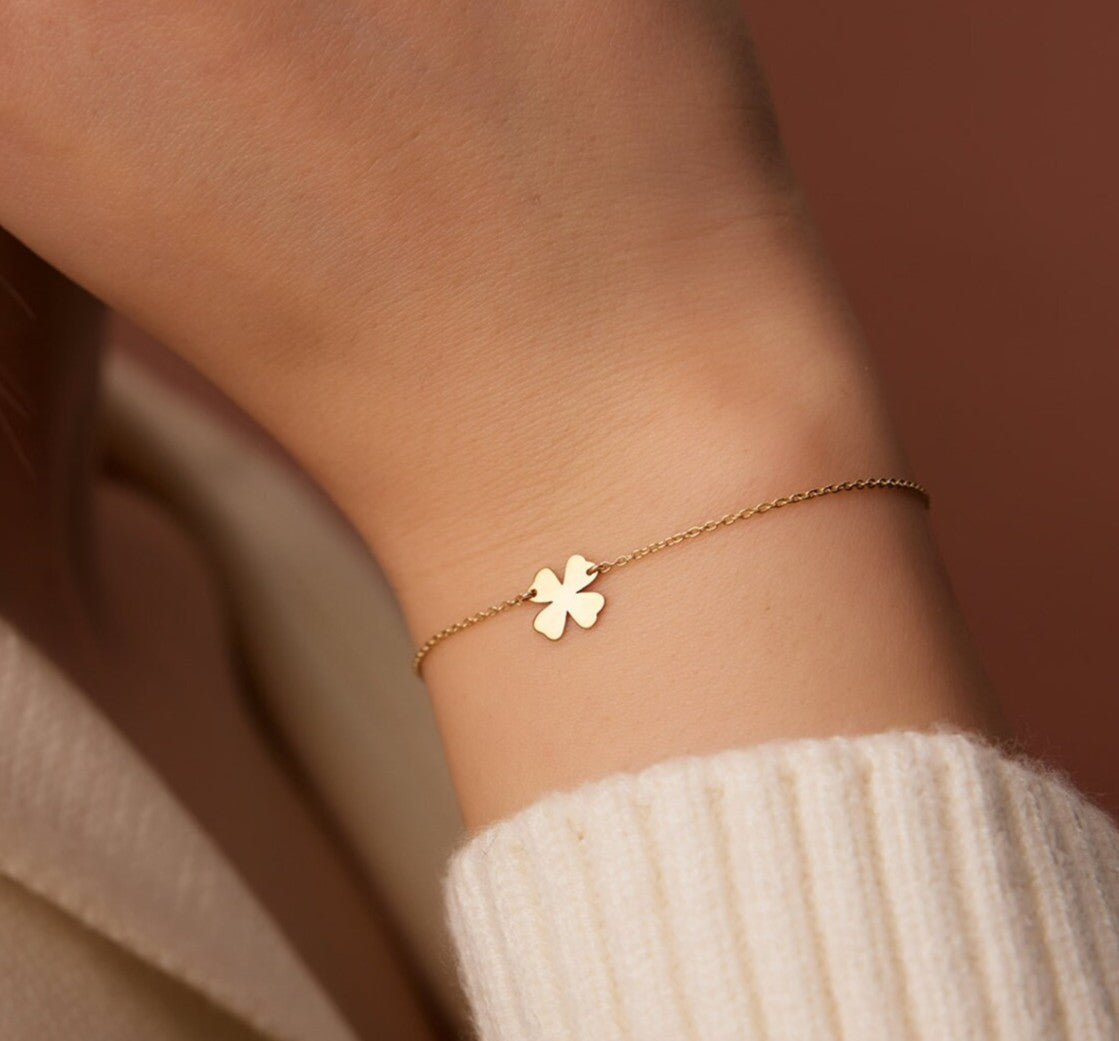 925 Sterling Silver Four-Leaf Clover Bracelet