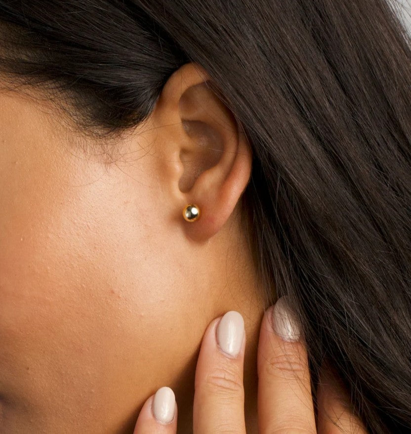 925K Sterling Silver Ball Stud Double Earrings