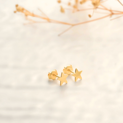 925 Sterling Silver Moon Star Stud Double Earrings