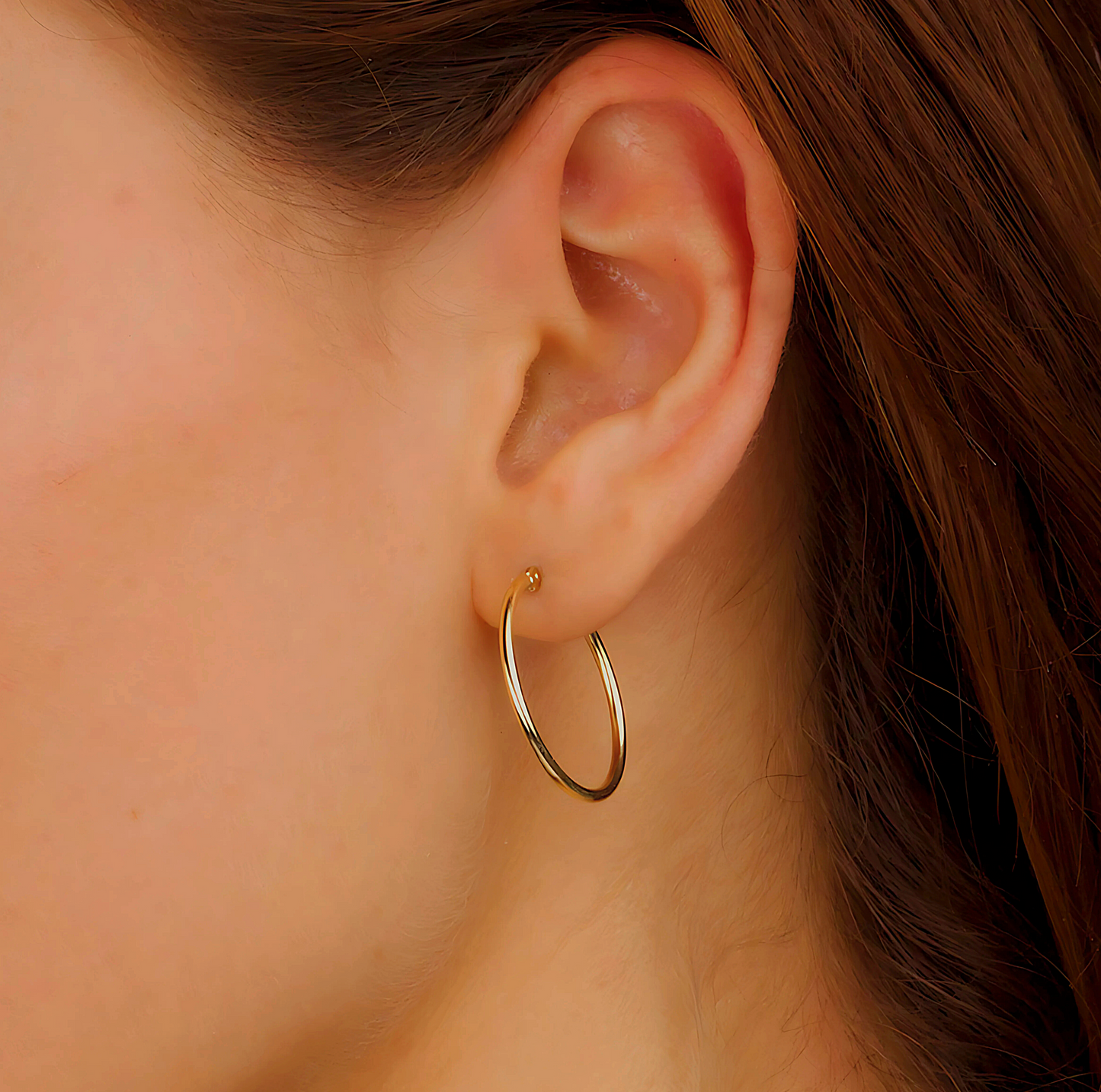 925 Sterling Silver Round Medium Hoop Double Earrings