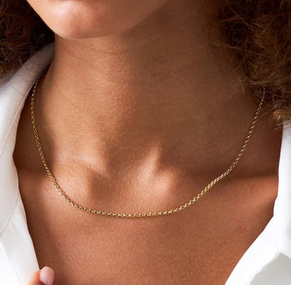 925 Sterling Silver Rolo Rope Chain Necklace