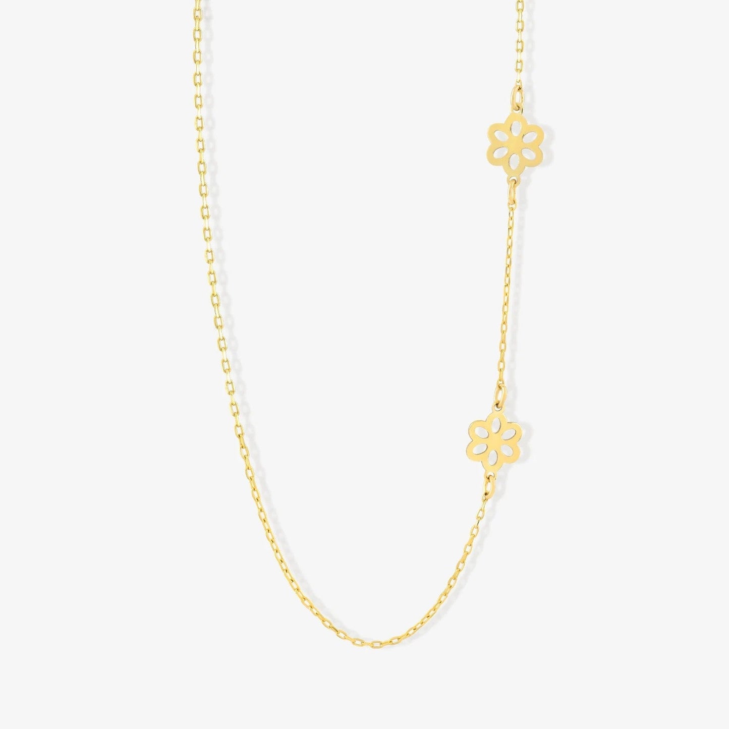 925 Sterling Silver Daisy Flower Side Necklace