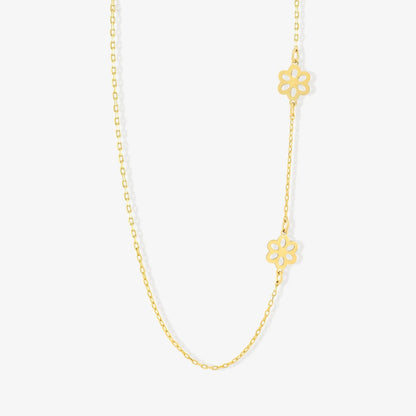 925 Sterling Silver Daisy Flower Side Necklace