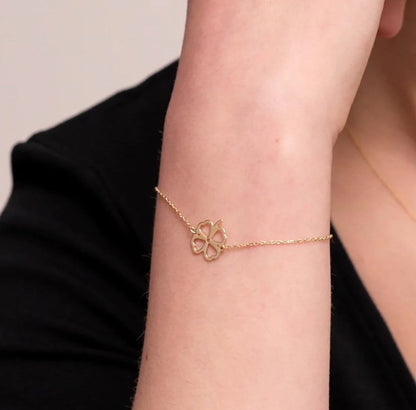 925 Sterling Silver Four-Leaf Clover Bracelet