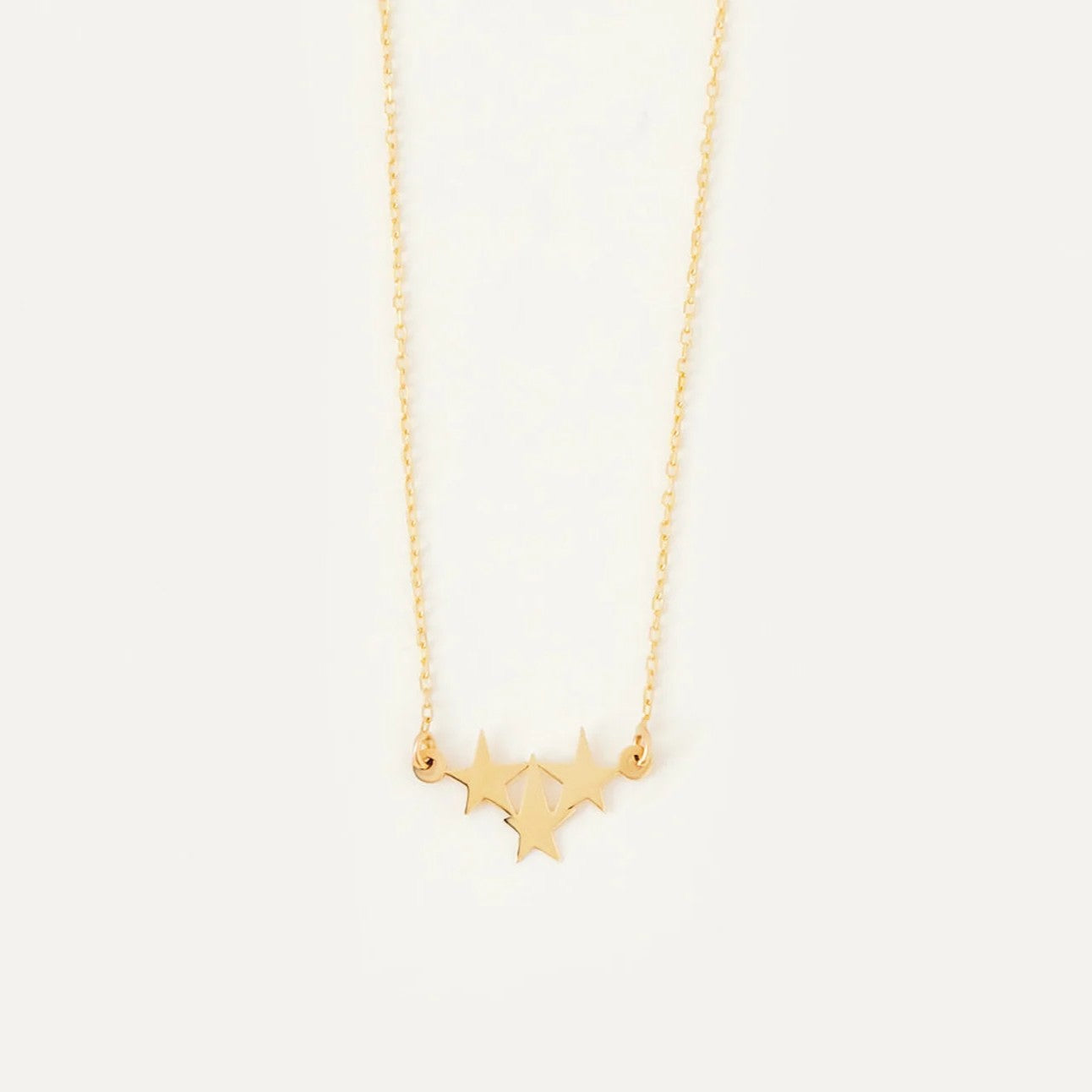 925 Sterling Silver 3-Star Elegant Charm Necklace
