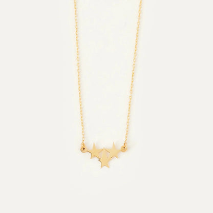 925 Sterling Silver 3-Star Elegant Charm Necklace