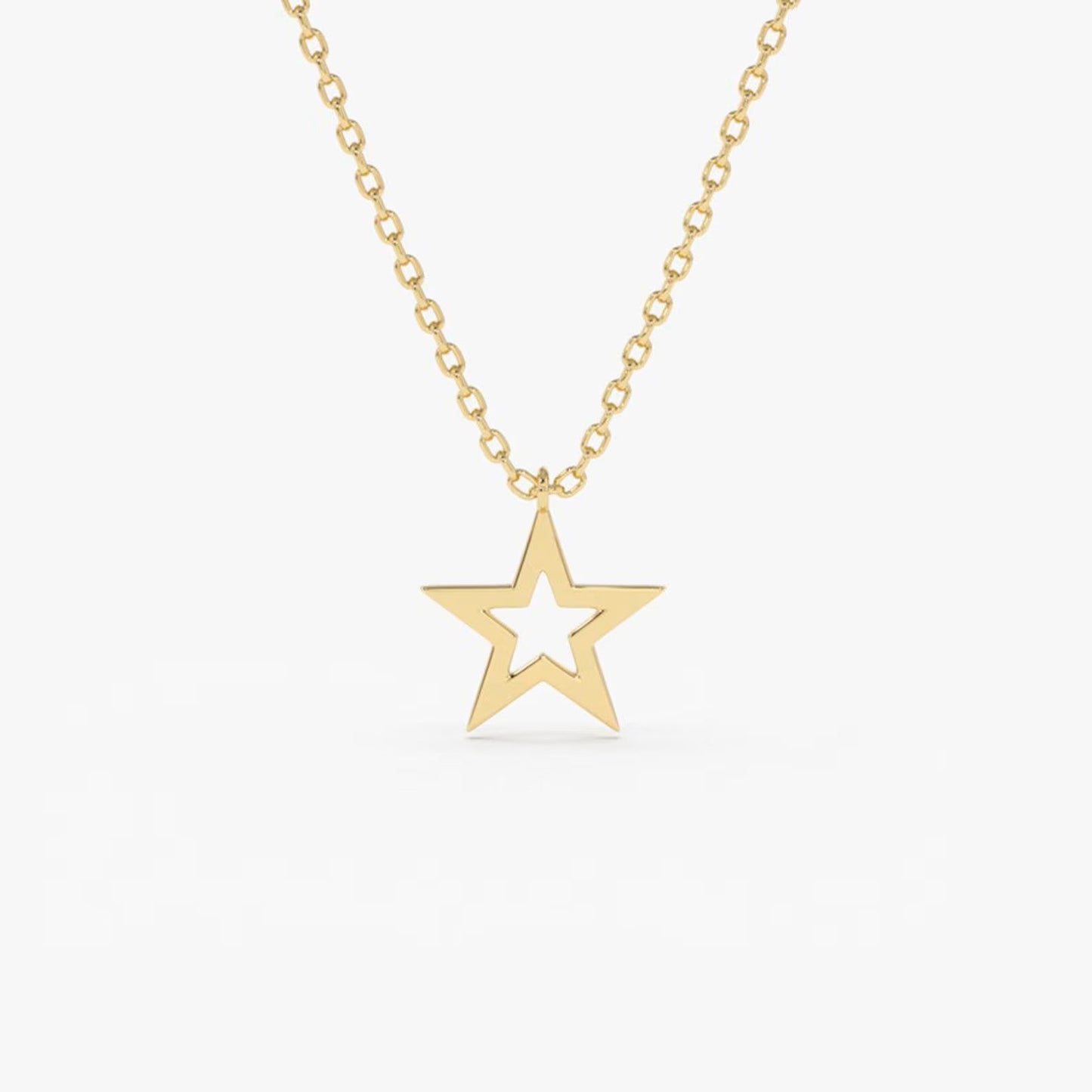 925 Sterling Silver Star Charm Necklace
