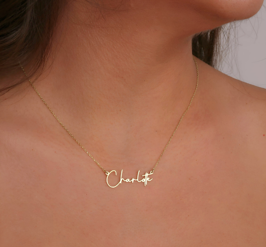 925 Sterling Silver Personalized Handwritten Name Necklace