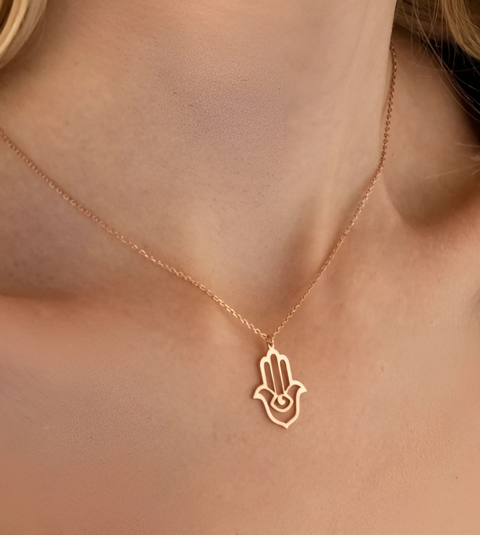 925 Sterling Silver Hamsa Symbol Necklace