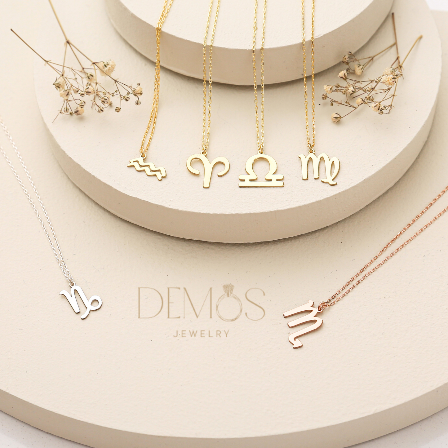 Collar con el signo del zodiaco en plata de ley 925 quilates 