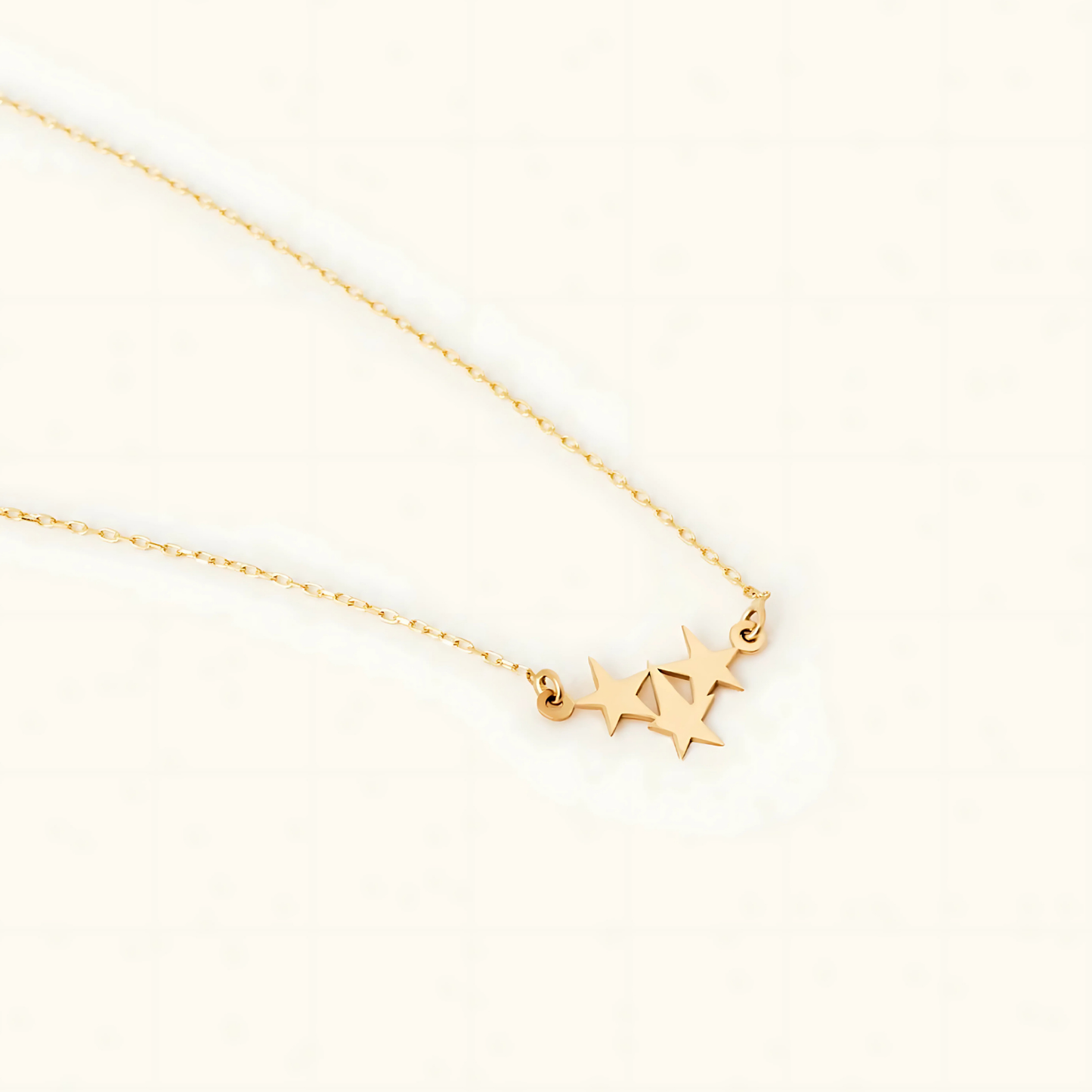 925 Sterling Silver 3-Star Elegant Charm Necklace