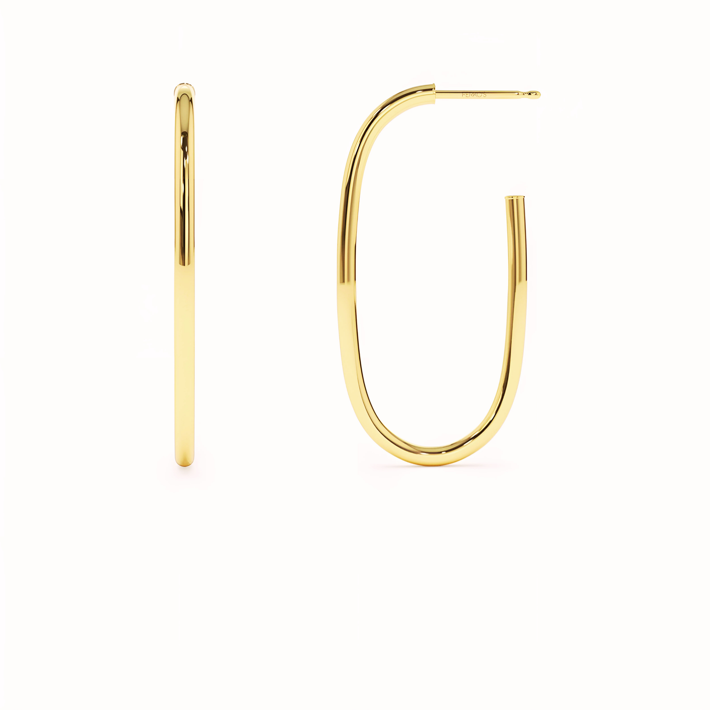 925 Sterling Silver Rectangle Hoop Double Earrings