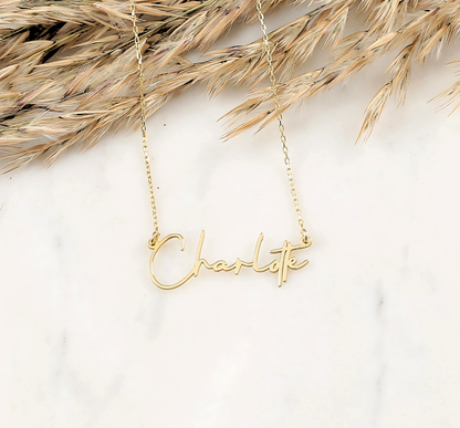 925 Sterling Silver Personalized Handwritten Name Necklace