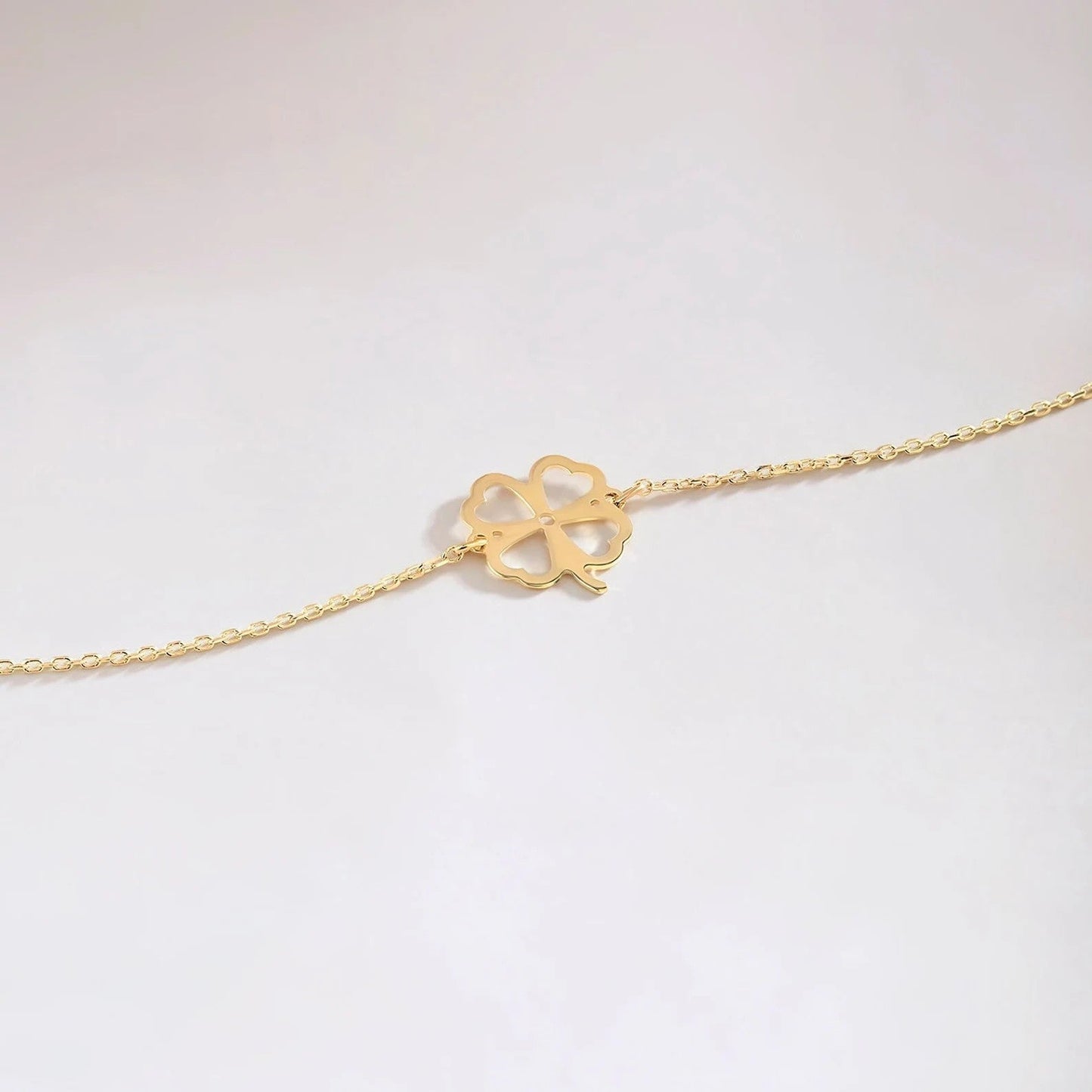 925 Sterling Silver Four-Leaf Clover Bracelet