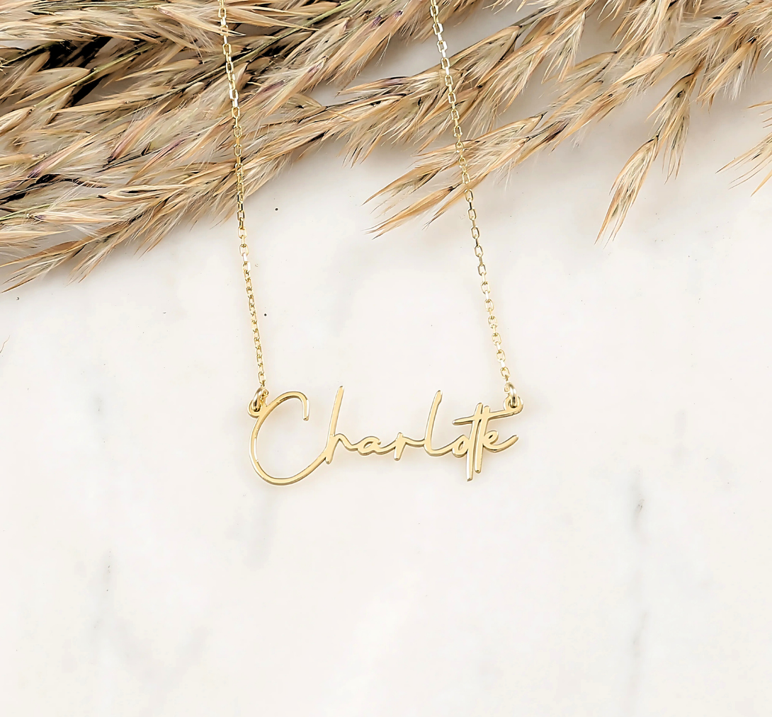 925 Sterling Silver Personalized Script Name Necklace