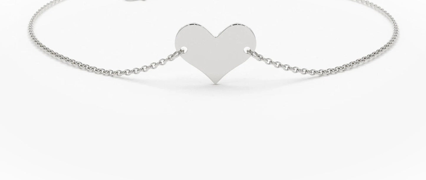 925 Sterling Silver Elegant Heart Bracelet
