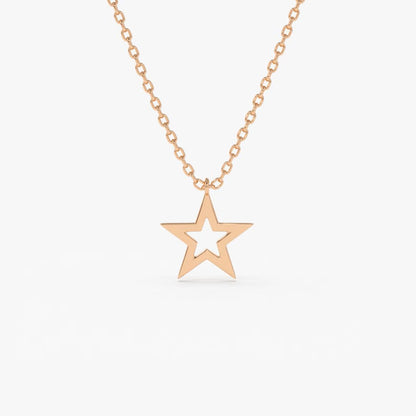 925 Sterling Silver Star Charm Necklace