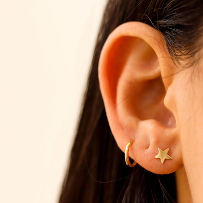 925 Sterling Silver Star Stud Double Earrings