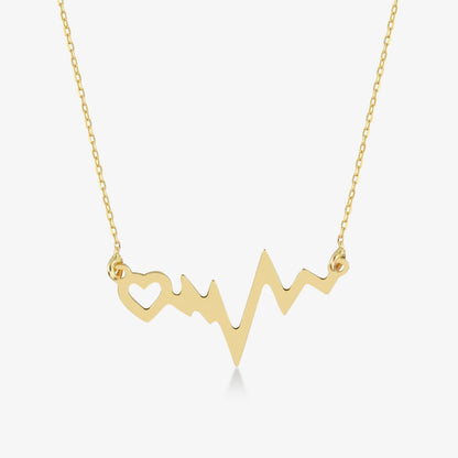 925 Sterling Silver Heartbeat Rhythm Necklace