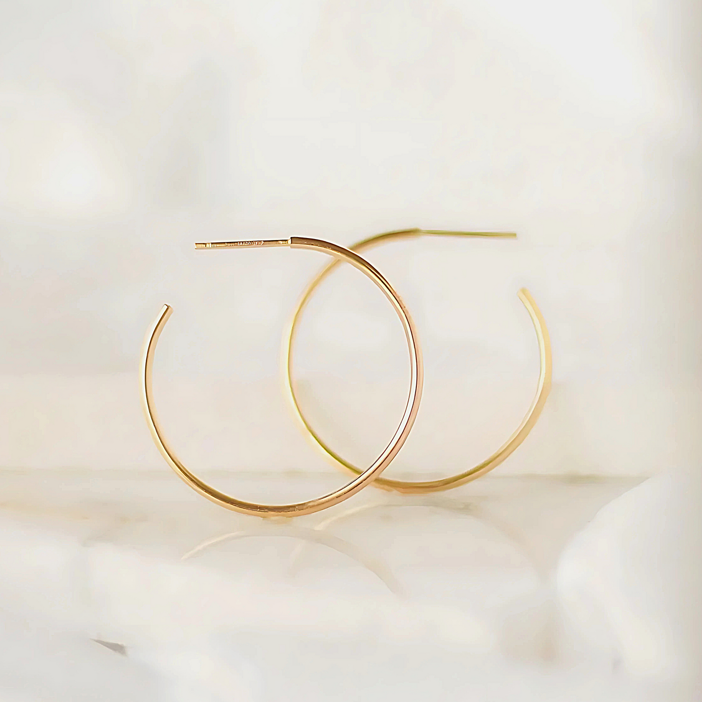 925 Sterling Silver Round Medium Hoop Double Earrings