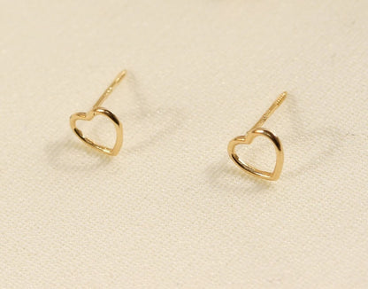 925 Sterling Silver Small Heart Stud Double Earrings