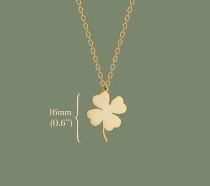 925 Sterling Silver Four-Leaf Clover Charm Necklace