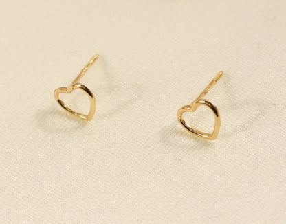 925 Sterling Silver Small Heart Stud Double Earrings