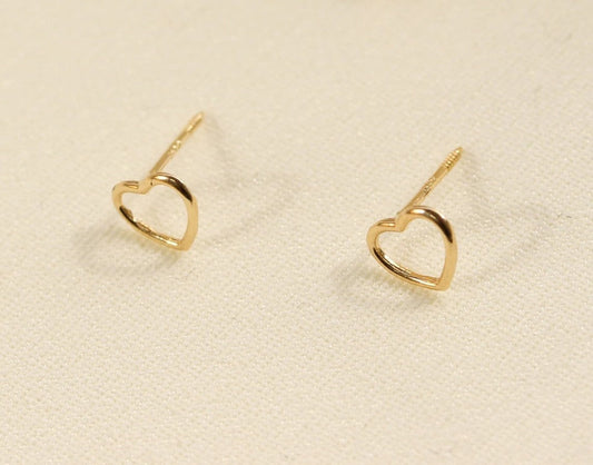 925 Sterling Silver Small Heart Stud Double Earrings